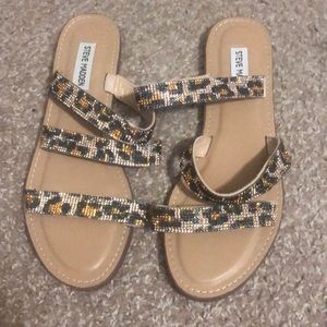 Steve Madden leopard bling sandals sz 10
